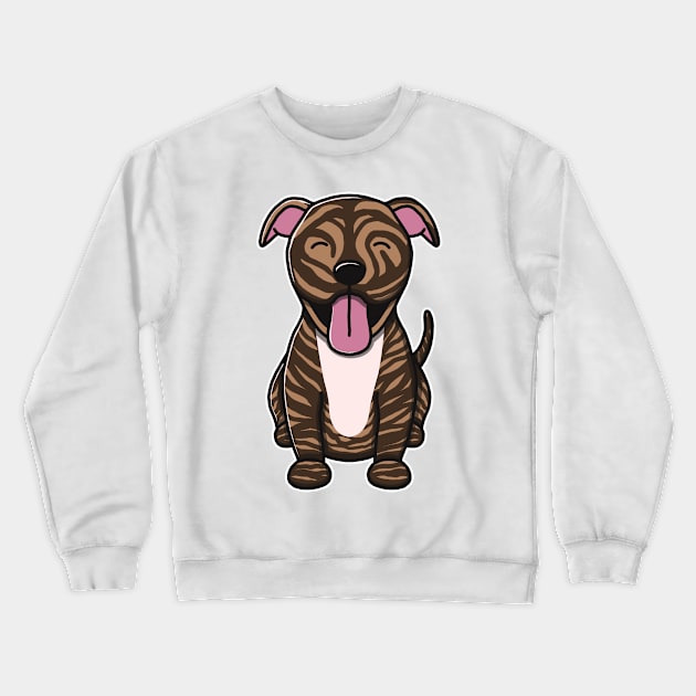 Cute Brindle Pitbull Crewneck Sweatshirt by Luna Illustration